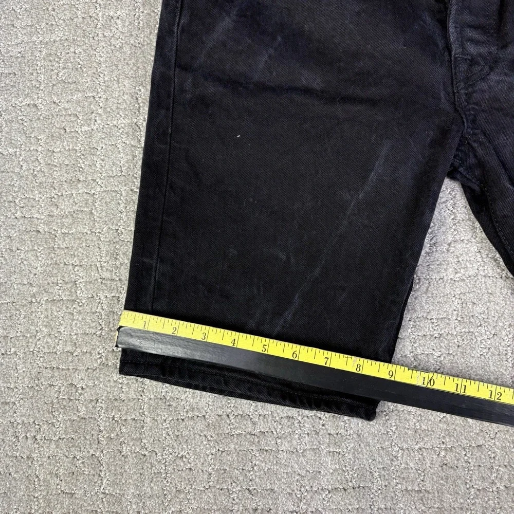 Levi's 501 Denim Shorts Mens W32 Black Faded Wash Button Fly Irregular Tag